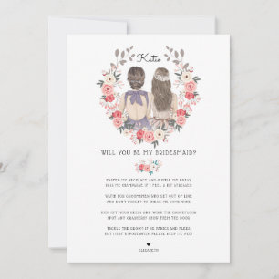 Werden Sie mein Bridesmaid/mein Vorschlag zur Trau Einladung