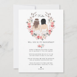 Werden Sie mein Bridesmaid/mein Vorschlag zur Trau Einladung