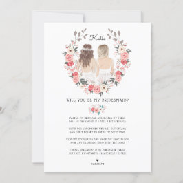 Werden Sie mein Bridesmaid/mein Vorschlag zur Trau Einladung