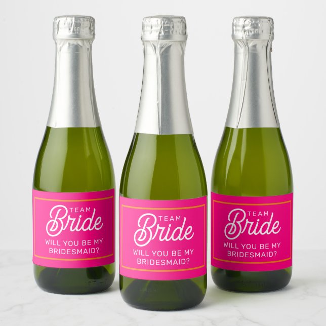 Werden Sie mein Bridesmaid Mini Sparkling Wine Lab (Flaschen)
