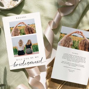 Werden Sie mein Bridesmaid Minimalistisch 2 Foto? Einladung