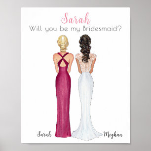 Werden Sie mein Bridesmaid-Poster sein? Poster