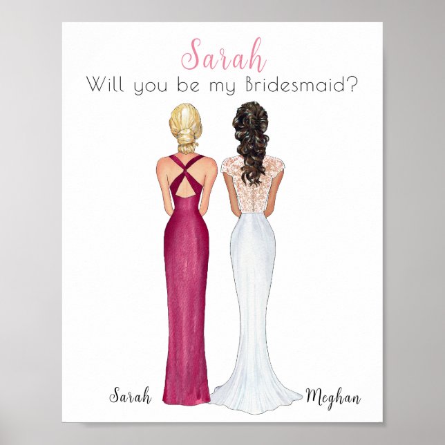 Werden Sie mein Bridesmaid-Poster sein? Poster (Vorne)