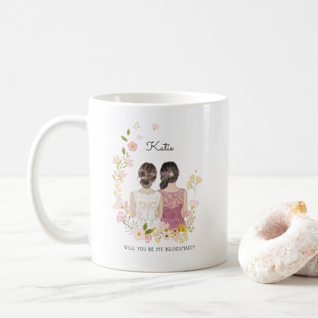 Werden Sie mein Bridesmaid/Trauzeugin-Vorschlag se Kaffeetasse (Mit Donut)