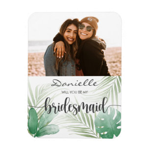 Werden Sie mein Bridesmaid Tropical Monsternet Mag Magnet