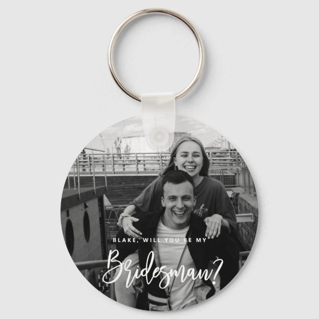 Werden Sie mein Bridesman-Foto Keyring Schlüsselanhänger (Vorderseite)