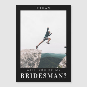 Werden Sie mein Bridesman Minimalistisch Foto Mode Magnetkarte