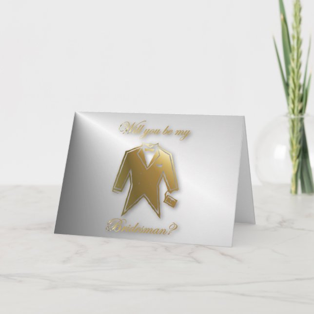 Werden Sie mein Bridesman sein? Bridesman bittet. Einladung (Vorderseite)