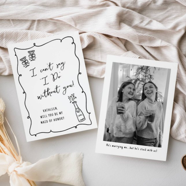 Werden Sie mein...Champagne Doodle Bridal Vorschla Karte (Von Creator hochgeladen)