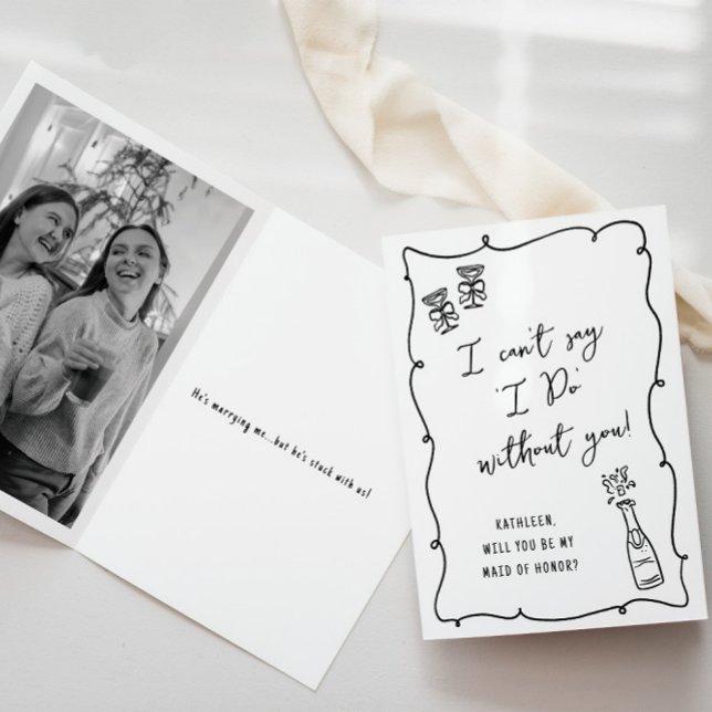 Werden Sie mein...Champagne Doodle Bridal Vorschla Karte (Von Creator hochgeladen)