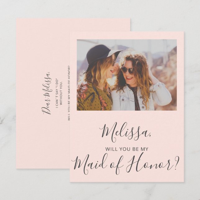 Werden Sie mein einfaches Foto sein, meine Trauzeu Einladungspostkarte (Vorne/Hinten)