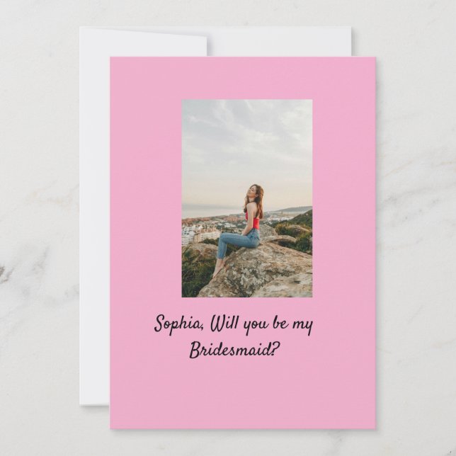 Werden Sie mein Foto Bridesmaid elegante moderne Einladung (Vorderseite)