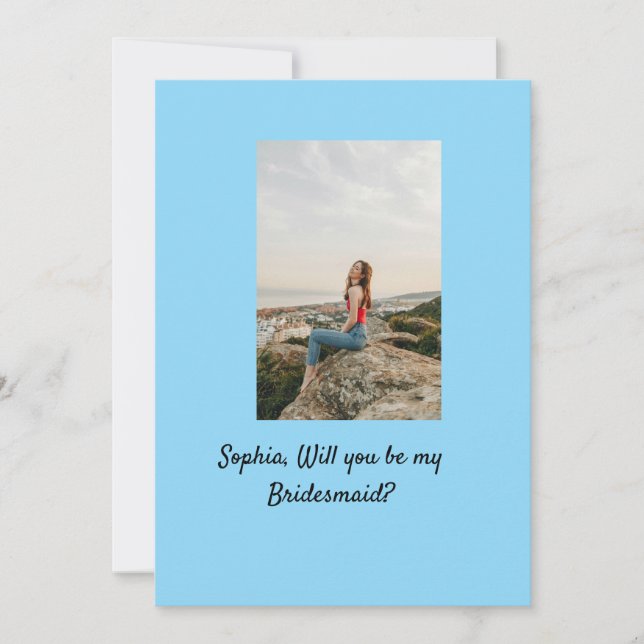 Werden Sie mein Foto Bridesmaid elegante moderne Einladung (Vorderseite)