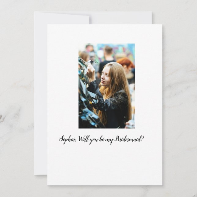 Werden Sie mein Foto Bridesmaid elegante moderne Einladung (Vorderseite)