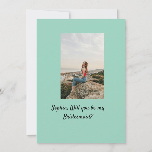 Werden Sie mein Foto Bridesmaid elegante moderne Einladung (Vorderseite)