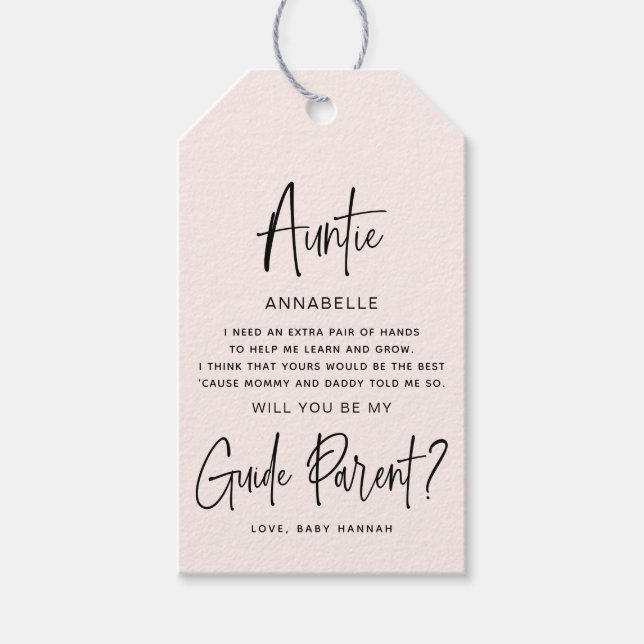 Werden Sie mein Leitfaden Eltern-Foto? Geschenkanhänger (Vorderseite)