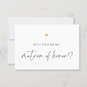Werden Sie mein Matron Script Gold Heart sein? Einladung