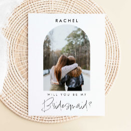 Werden Sie mein Minimalistisches Foto von Bridesma Postkarte