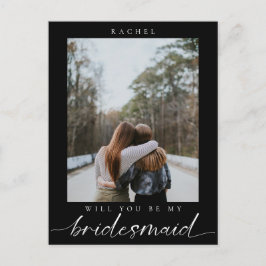 Werden Sie mein Minimalistisches Foto von Bridesma Postkarte