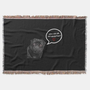 Werden Sie mein Niedlicher, schwarzer Mops-Hund se Decke