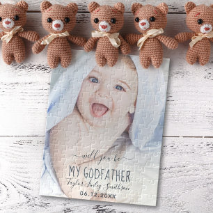 Werden Sie mein Pate Niedliches Personalisiertes F Puzzle