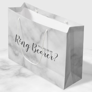 Werden Sie mein Ringträger sein? Elegant Marble Sc Große Geschenktüte