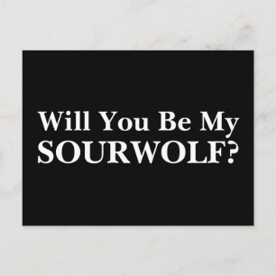 Werden Sie mein SOURWOLF sein? Anpassbarer Text un Postkarte