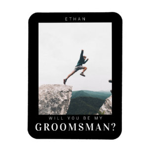 Werden Sie mein Trauzeuge Minima Foto Moderne Dunk Magnet