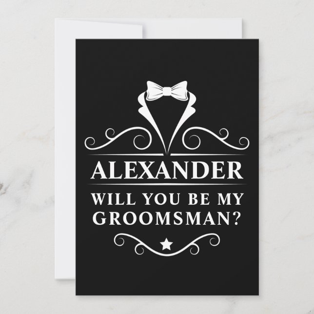 Werden Sie mein Trauzeuge Tuxedo Krawatte Black (Vorderseite)