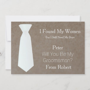 Werden Sie mein Trauzeuge, weiße und schwarze Kraw Einladung