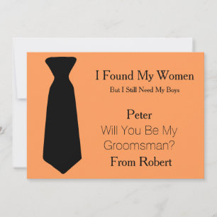 Werden Sie mein Trauzeuge, weiße und schwarze Kraw Einladung