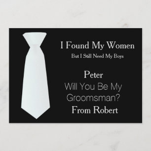 Werden Sie mein Trauzeuge, weiße und schwarze Kraw Einladung