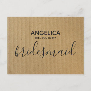 Werden Sie mein überragendes Brown Kraft Paper sei Einladungspostkarte