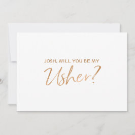 "Werden Sie mein User sein?| Gold Rose Handschrift Einladung