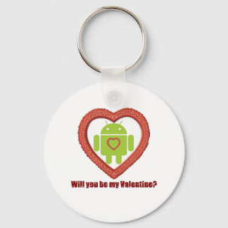 Werden Sie mein Valentin sein? (Android Fan / Love Schlüsselanhänger