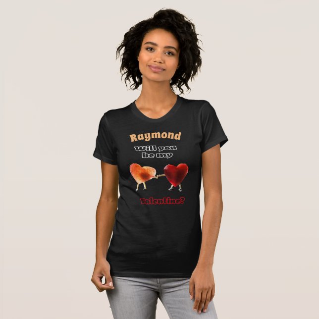 Werden Sie mein Valentin sein? Damen T-Shirt (Vorne ganz)