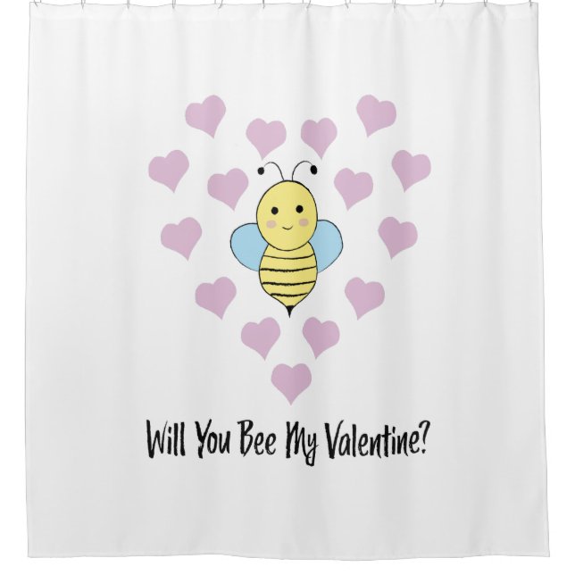 Werden Sie mein Valentin sein? Duschvorhang (Vorderseite)