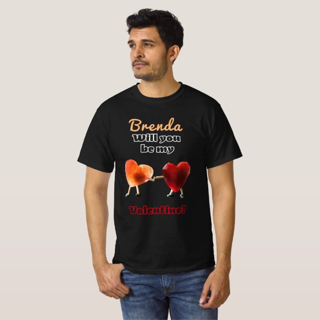 Werden Sie mein Valentin sein? Herren T-Shirt (Vorne ganz)