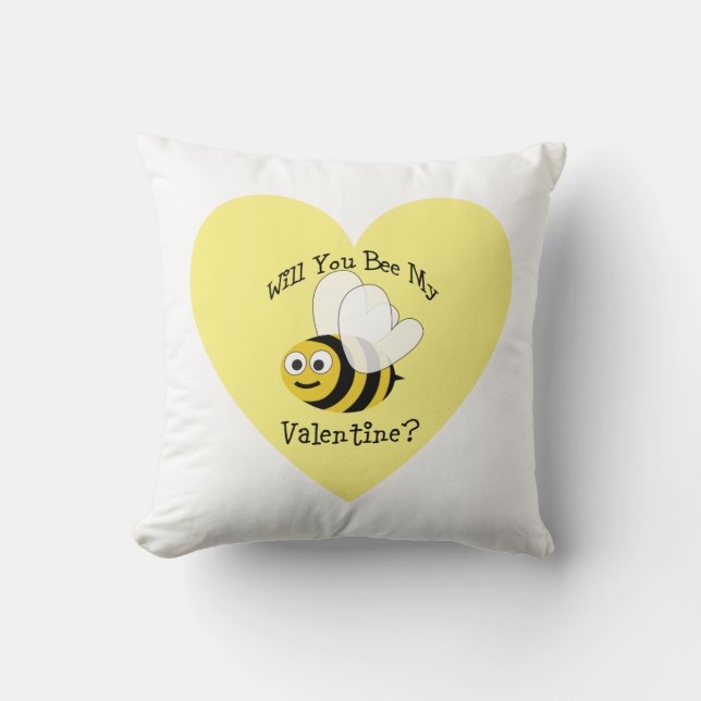 Werden Sie mein Valentin sein? Kissen (Vorderseite)
