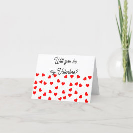 Werden Sie mein Valentin sein? Playful Red Hearts Feiertagskarte