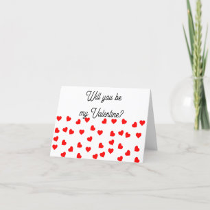 Werden Sie mein Valentin sein? Playful Red Hearts Feiertagskarte