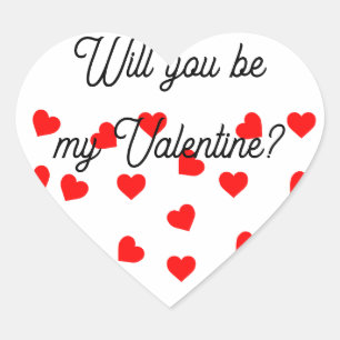 Werden Sie mein Valentin sein? Playful Red Hearts Herz-Aufkleber