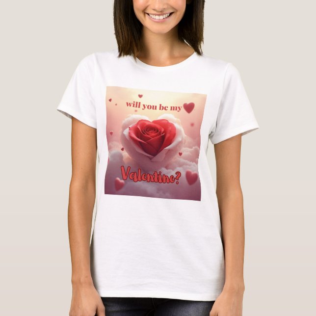 Werden Sie mein Valentin sein? T-Shirt (Vorderseite)