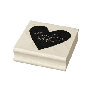 Werden Sie mein Valentine Script Schriftart Herzin Gummistempel