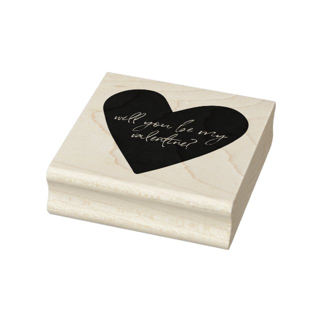 Werden Sie mein Valentine Script Schriftart Herzin Gummistempel (Stempel)