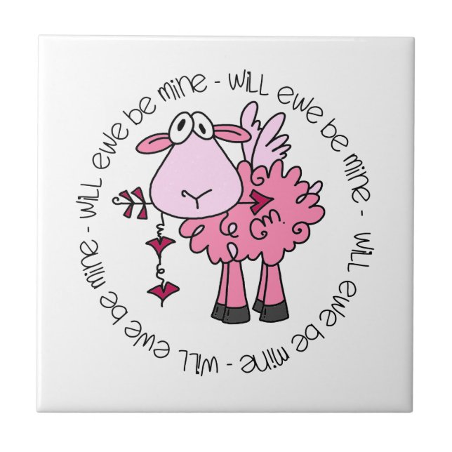 Werden Sie mein Valentine sein? Fliese (Vorderseite)