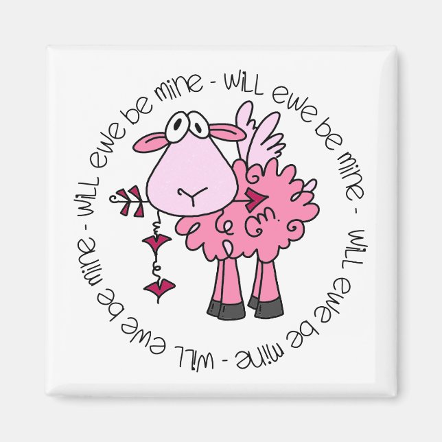 Werden Sie mein Valentine sein? Magnet (Vorne)