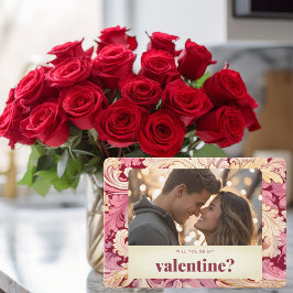 Werden Sie mein Valentinin Romantisches Foto Valen Feiertagskarte
