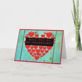 Werden Sie mein Valentinin Rotes Herz Valentine Karte