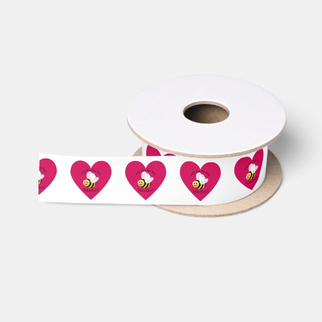 Werden Sie mein Valentinisches Rotes Herz sein? Satinband (Spule)